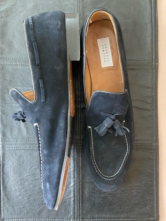 Barney\'s NY Black Suede Loafer Dark Navy Size 13M